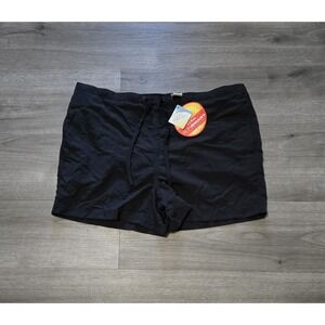 LL Bean Supplex Nylon Shorts Women L Black Sunsmart Lined Swim Beach UPF 50 NWT
